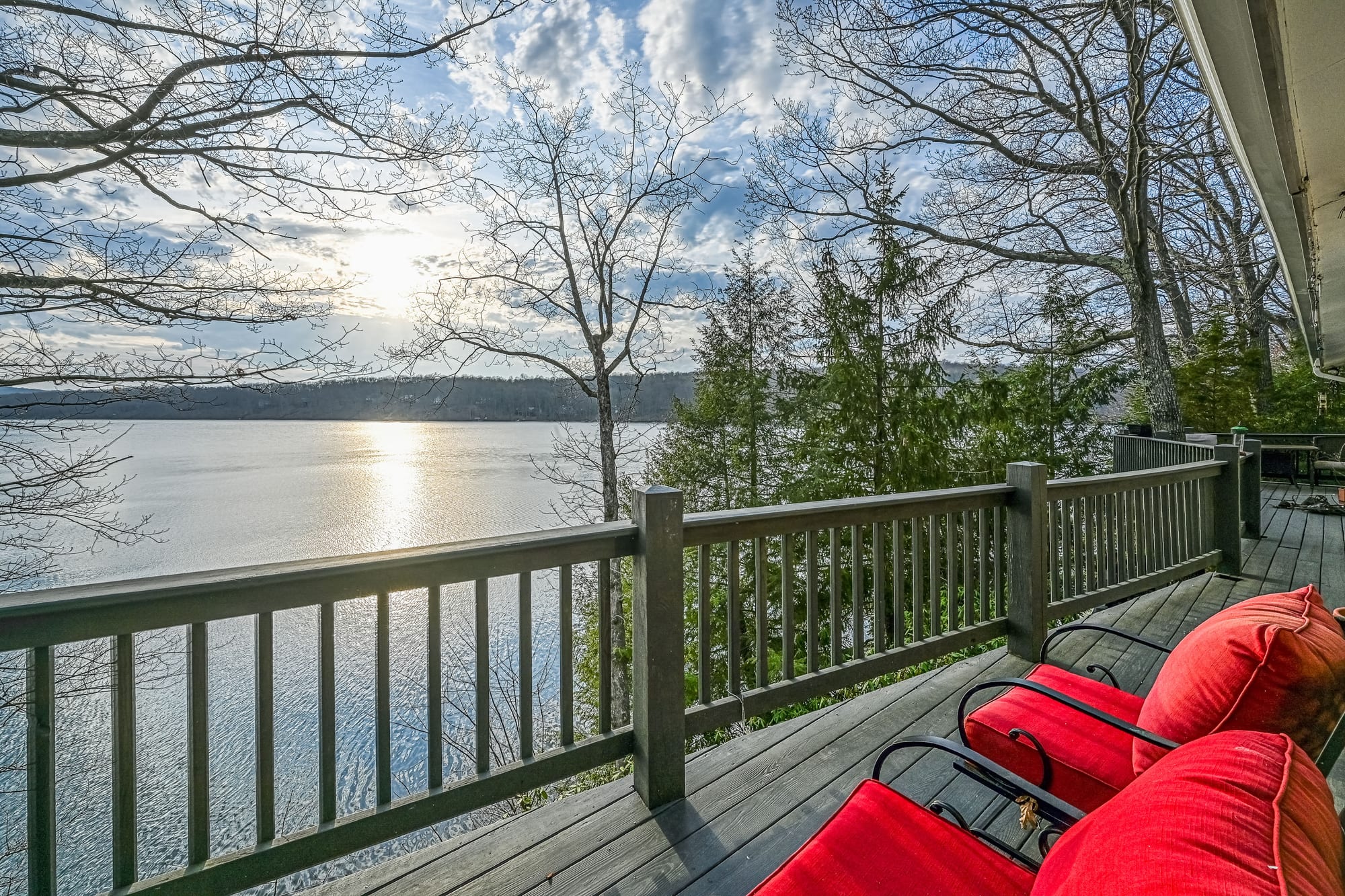 Deep Creek Lake ringed by forested mountains in western Maryland
